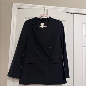 H&M Black Double-Breasted Blazer